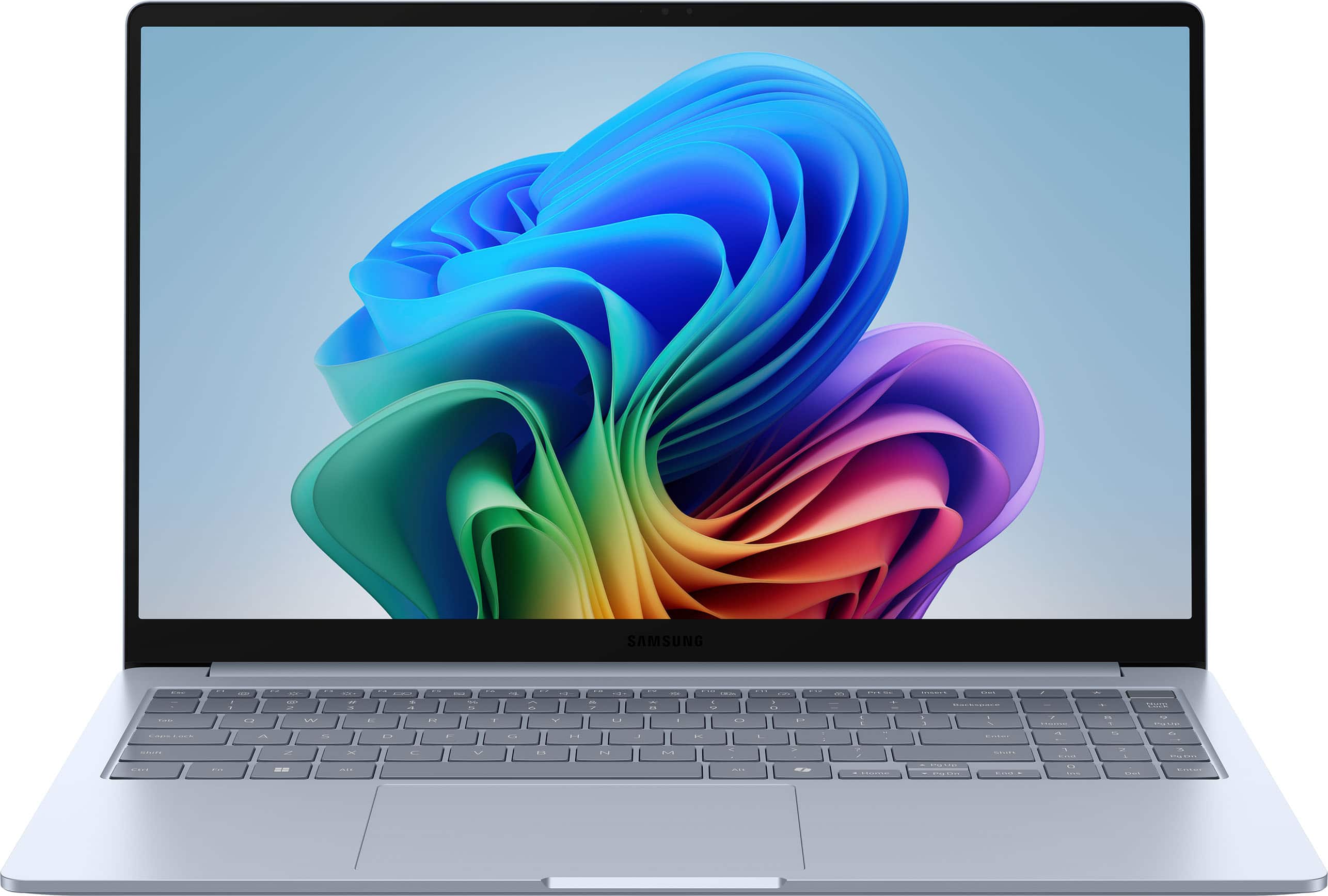 Samsung Galaxy Book4 Edge Laptop Snapdragon X 16GB Memory on a wooden desk with coffee and notebook