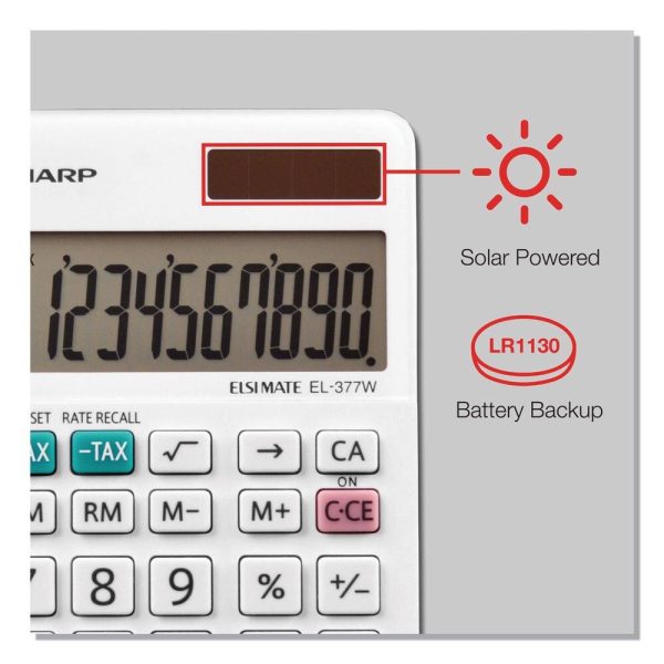 Sharp EL377WB 10Digit Large Pocket Calculator Professional-2