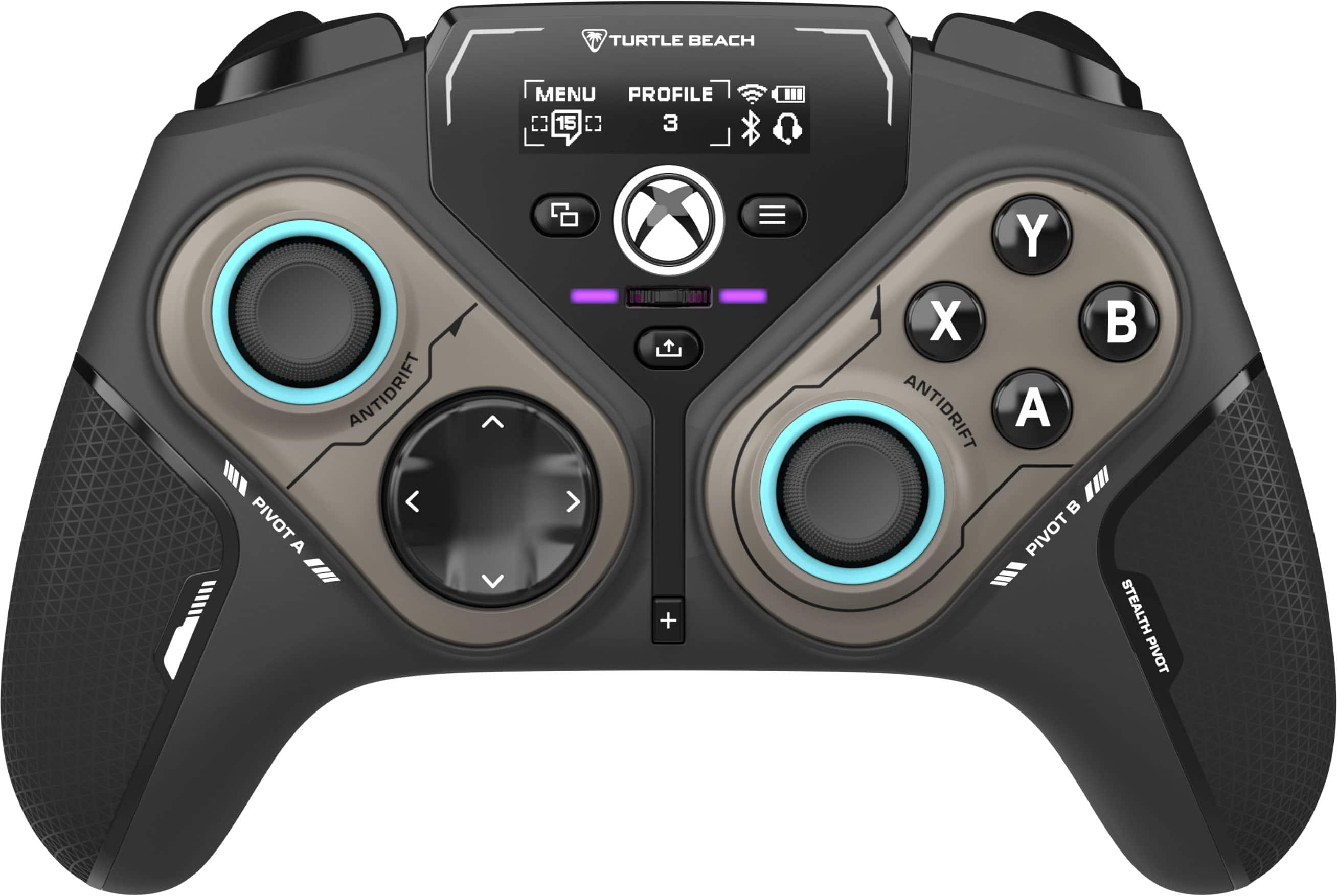 Turtle Beach Stealth Pivot controller with rotating modules and display screen