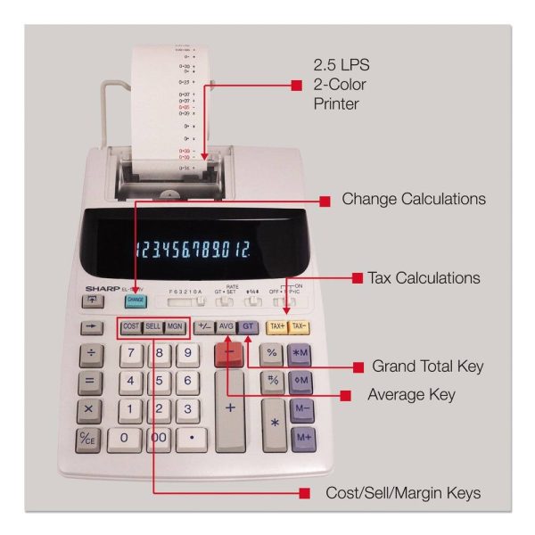 Sharp EL1801V Calculator Antimicrobial Protection Red Black-1
