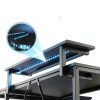 Bestier L Shaped Gaming Desk Power Outlets LED Lights-6