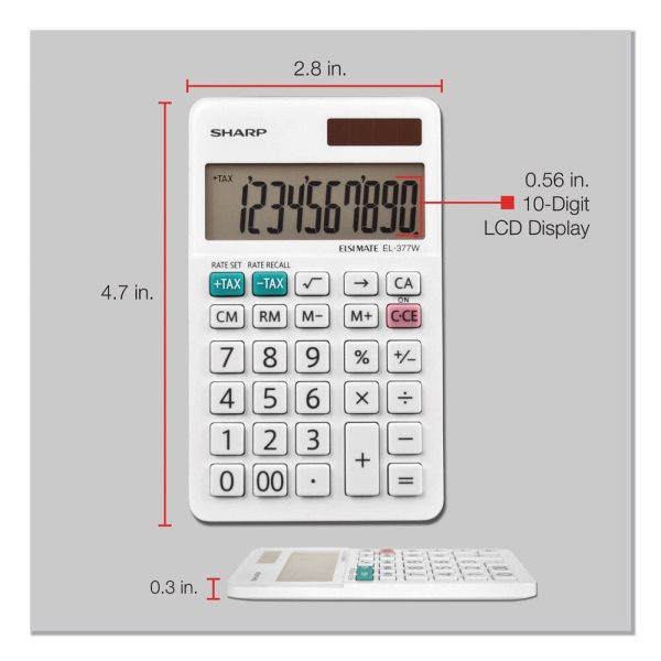 Sharp EL377WB 10Digit Large Pocket Calculator Professional-1