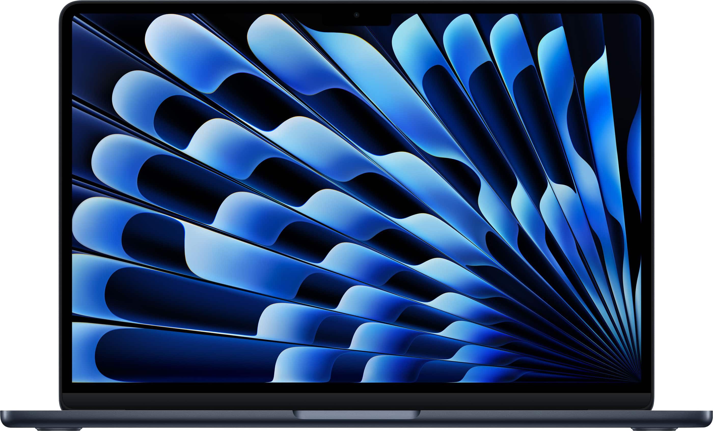MacBook Air in Midnight color on a desk with accessories