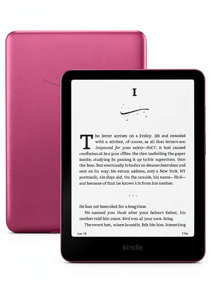 Kindle Paperwhite Signature Edition displaying a book in bright sunlight