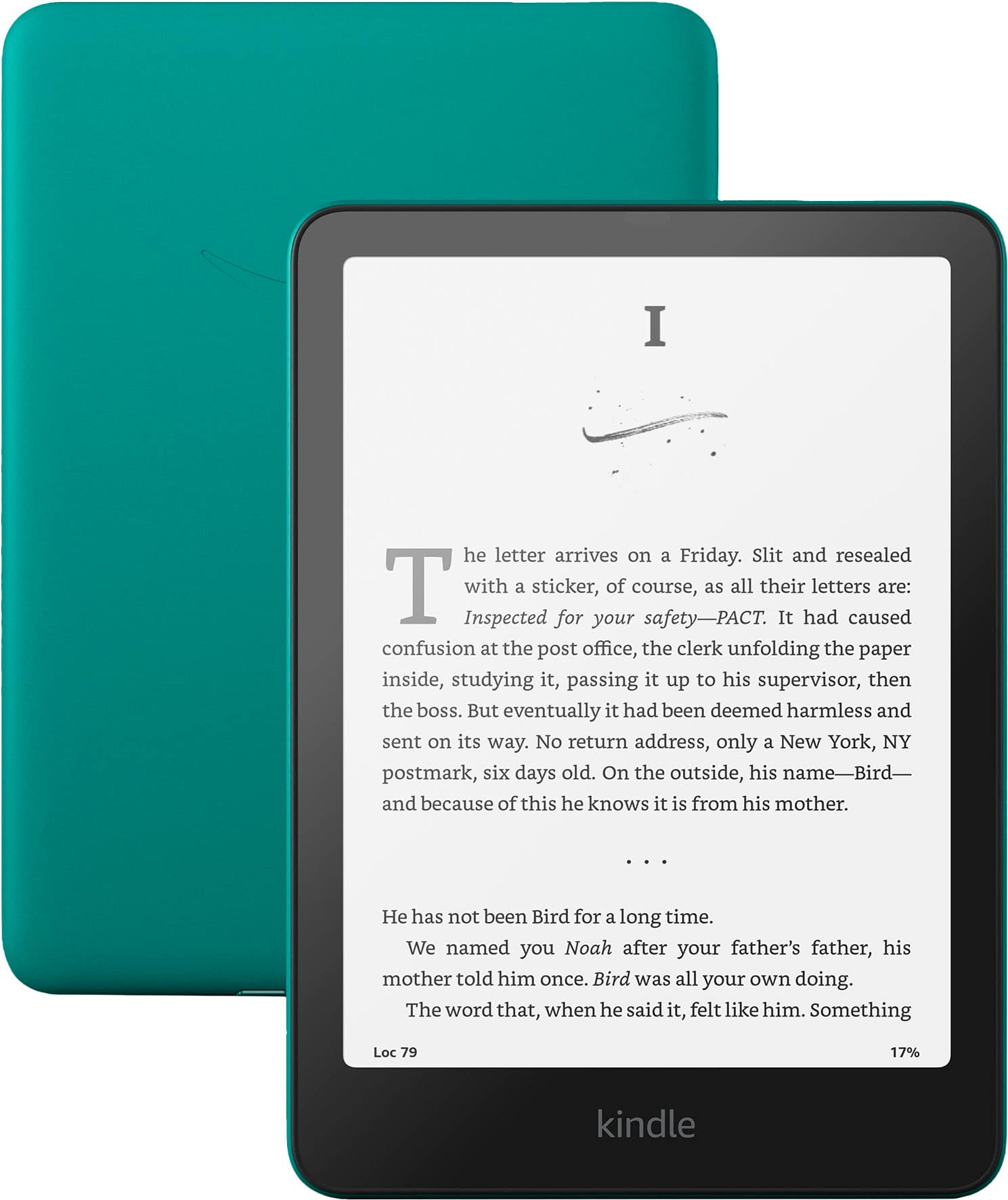 Kindle Paperwhite displaying a book in bright sunlight