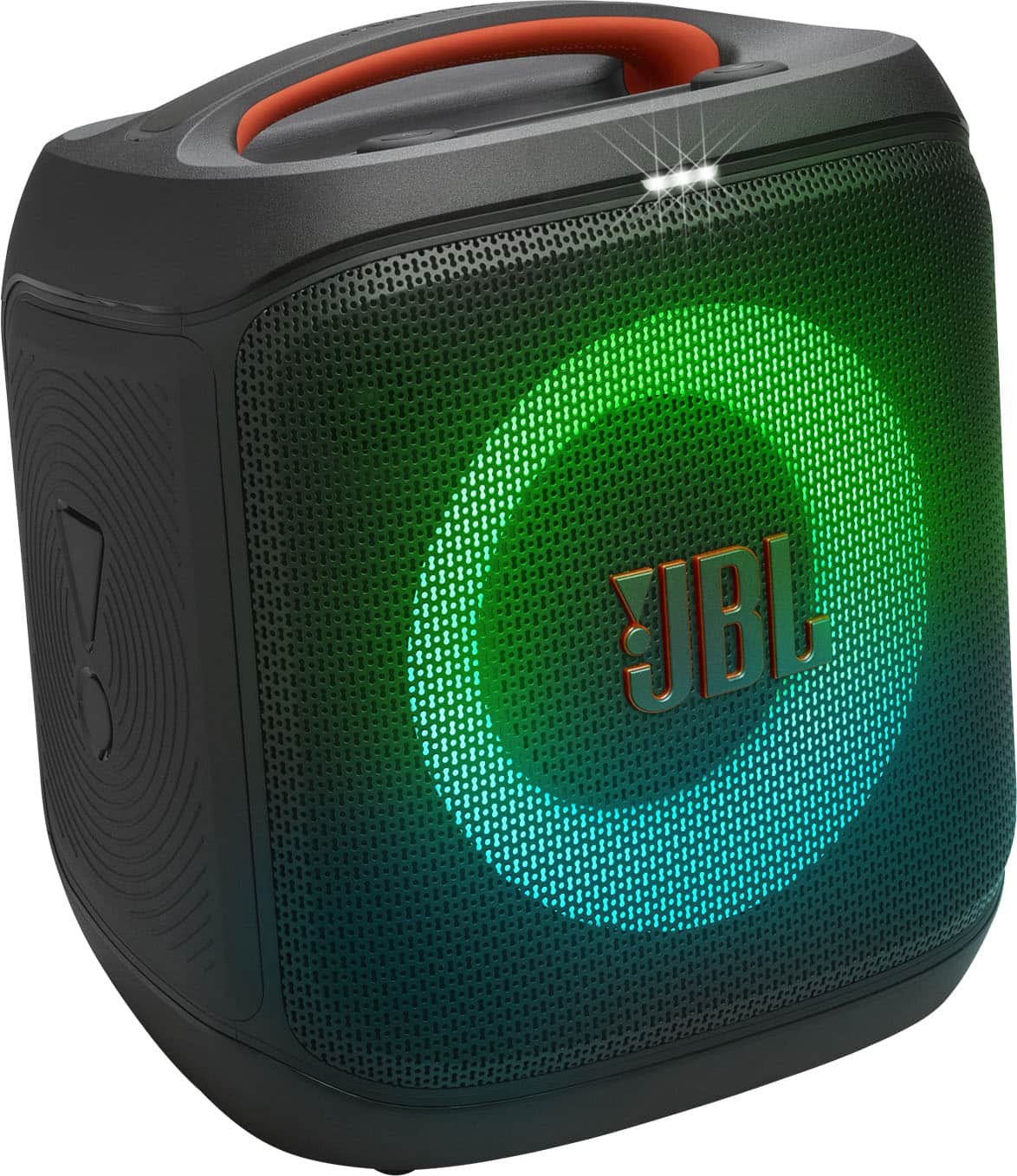 JBL PartyBox Encore Essential 2 speaker with dynamic light show at a party