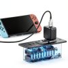 Bestier L Shaped Gaming Desk Power Outlets LED Lights-5