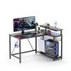 Bestier L Shaped Gaming Desk Power Outlets LED Lights-4