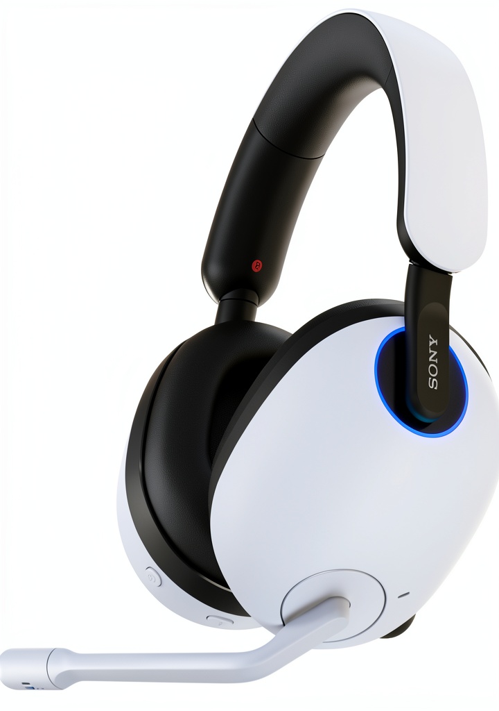 Installing Sony INZONE H9 Wireless Gaming Headset Noise Cancelling PS5 on a wooden desk