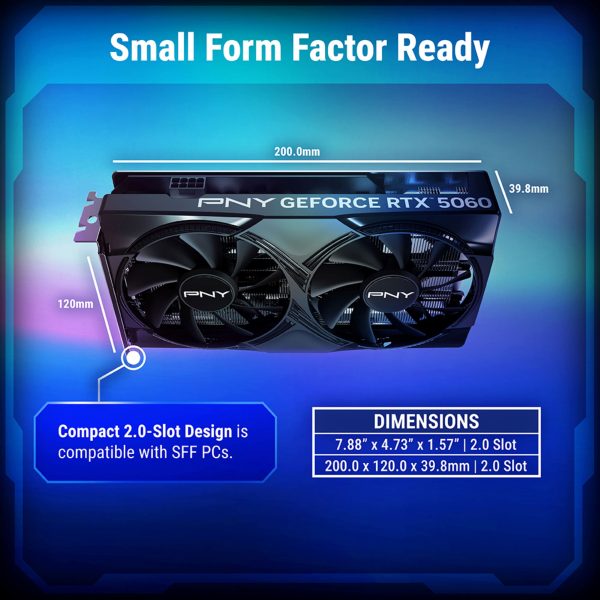 PNY GeForce RTX 5060 Overclocked 8GB Dual Fan Graphics Card-1