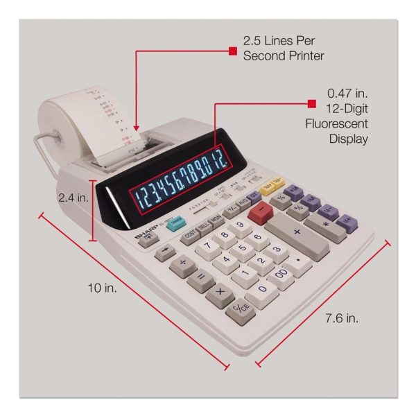 Sharp EL1801V Calculator Antimicrobial Protection Red Black-2