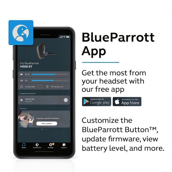 BlueParrott M500 XT Wireless Headset Noise Cancelling-11
