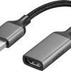 Insignia DisplayPort to HDMI Adapter 4K Ultra HD Braided-0